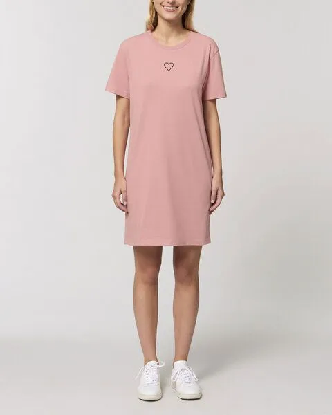 Human Family Human Family Kurzärmeliges Bio Damen T-Shirt-Kleid "Streetlove", Altrosa, – Produktbild 2 von 3