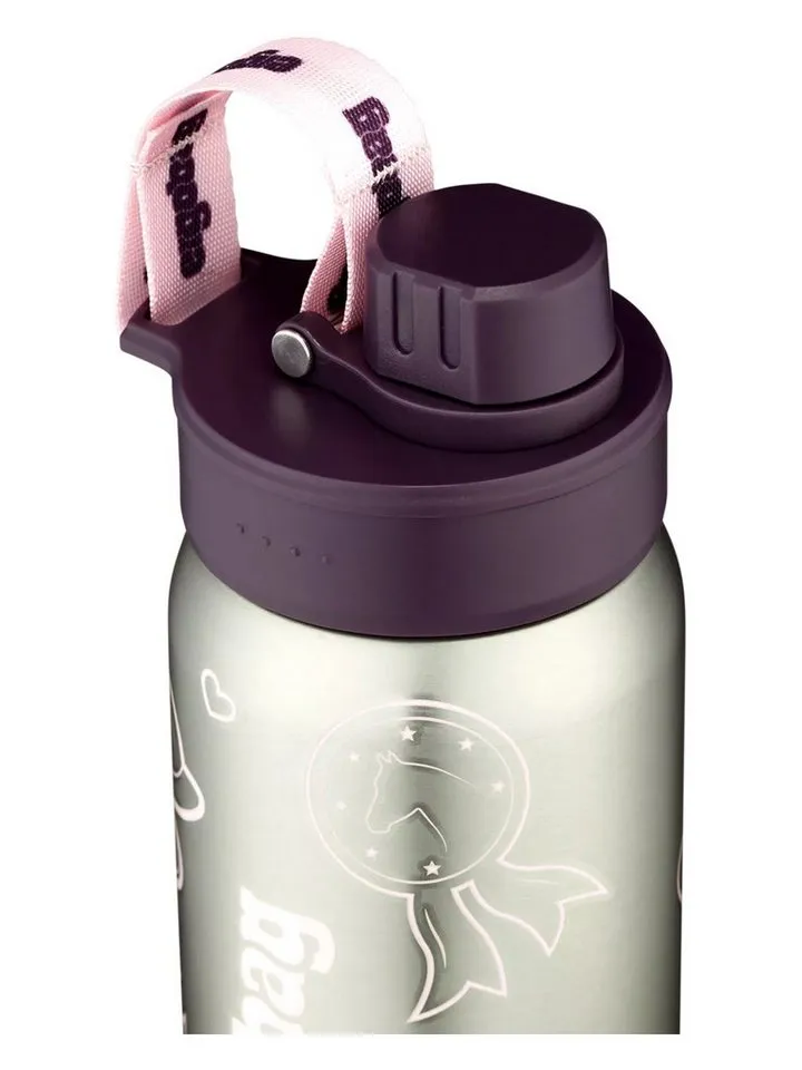 Ergobag Ergobag Trinkflasche Edelstahl Trinkflasche, auslaufsicher und kohlensäuregeeignet, Grün|lila, – Produktbild 4 von 8