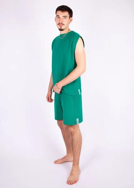 ÆVRIL ÆVRIL Unisex Oversize Shirt // Emerald Green // Bio-Baumwolle – Produktbild 3 von 4