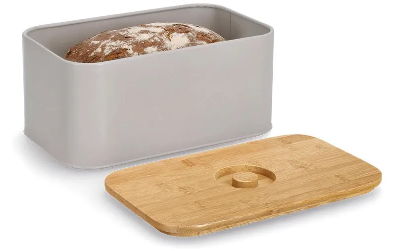 Zeller Present Brotkasten, Bambus, Metall, (1-tlg), besonderes Design, Beige|braun, – Produktbild 2 von 3