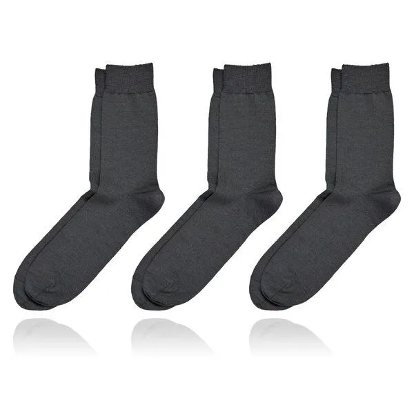 grödo grödo Gemütliche Wollsocken mit Baumwollanteil, alles Bio, für Damen und Herren (3er Pack), Dunkelgrau, – Produktbild 3 von 3