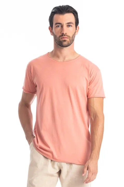 RAVENS VIEW IBIZA RAVENS VIEW IBIZA Herren vegan T-Shirt Runder Wilder Ausschnitt Korallenlehm, Pfirsich, – Produktbild 2 von 2