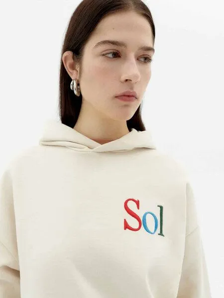 thinking mu thinking mu Valeria Sol - Damen Hoodie aus Bio-Baumwolle, Sol type (weiß), – Produktbild 4 von 4