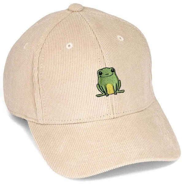 LIGARTI Bestickte Cord Cap – Nils der Frosch – LIGARTI Tiermanufaktur, Sand, – Produktbild 1 von 4