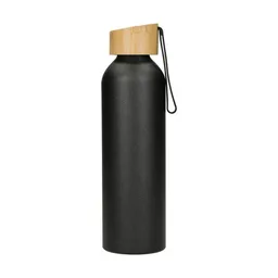 elasto elasto Aluminiumflasche "Bamboo" 0,6 l leicht - Flasche mit Bambusdeckel – Produktbild 1 von 1