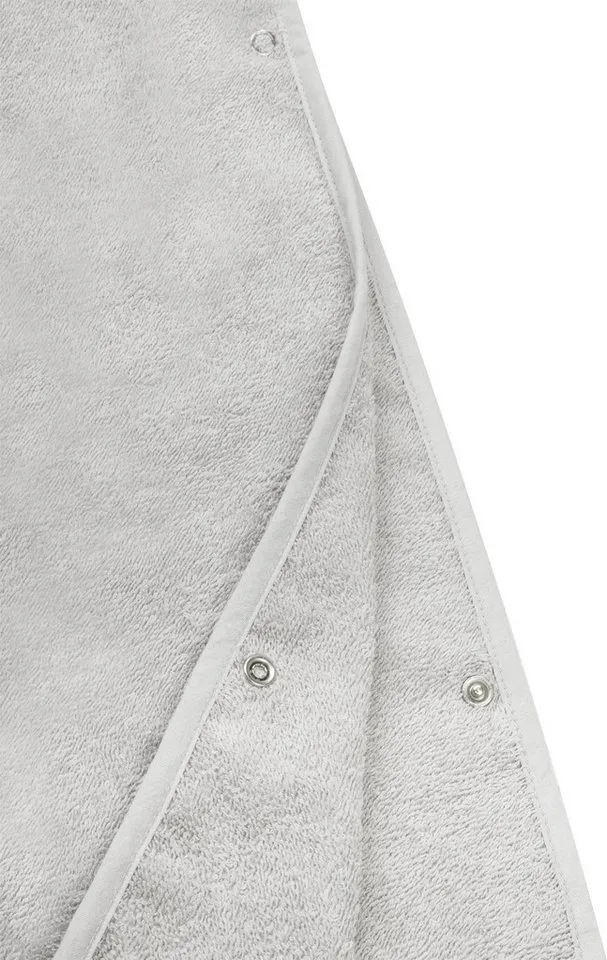 normani Badeponcho Badeponcho aus Bio-Baumwolle für Kinder, Bio-Baumwolle, Kapuze, Schlupf, Kinderbademantel mit Kapuze Strandponcho, Beige|grau, – Produktbild 5 von 5