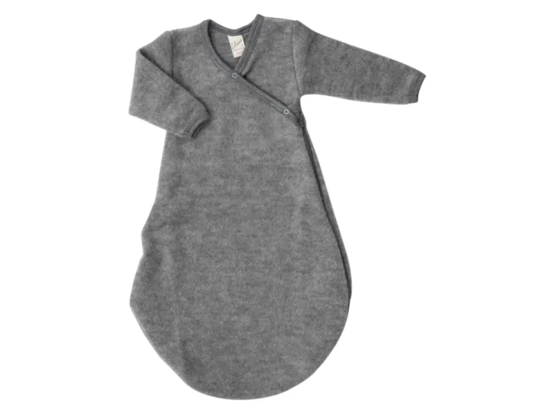 Lilano Lilano Schlafsack Baby Bio-Merinwolle Frottee-Plüsch grau Gr.62/68, Grau, – Produktbild 1 von 2