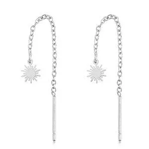 ELEKTROPULLI ELEKTROPULLI Ohrringe mit Sonne, Mond, Stern, Herz, Schmetterling, Blume, Glücksklee, Kristall, Sonne silber, – Produktbild 1 von 1