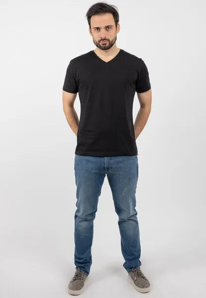 TORLAND TORLAND Herren T-Shirt mit V- Ausschnitt PRESENTER, Schwarz (black), – Produktbild 2 von 4