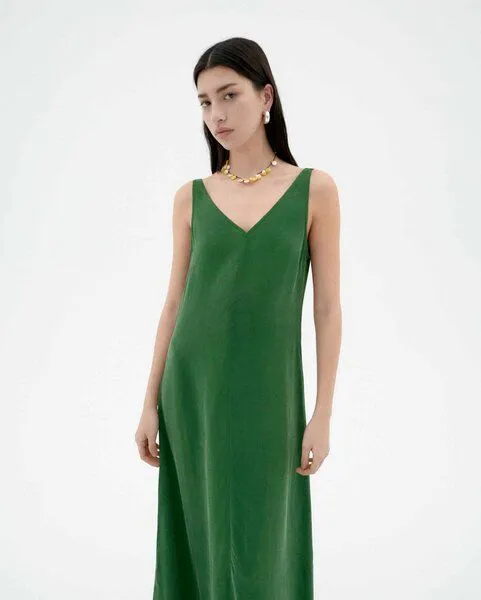 thinking mu thinking mu Sade dress, Grün, – Produktbild 3 von 3