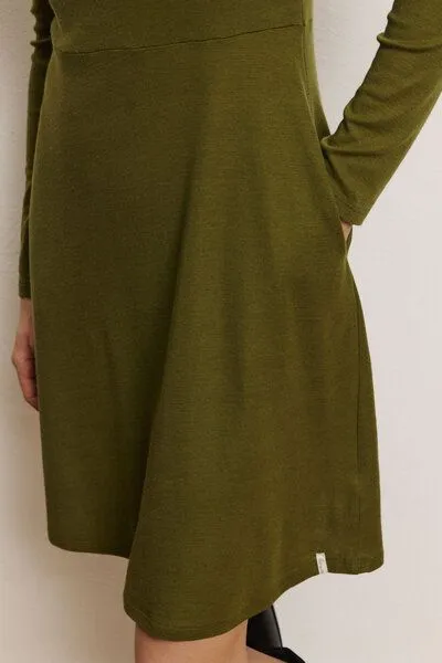 Tranquillo Tranquillo Jersey-Kleid Moonii aus Biobaumwolle, Olive, – Produktbild 5 von 6