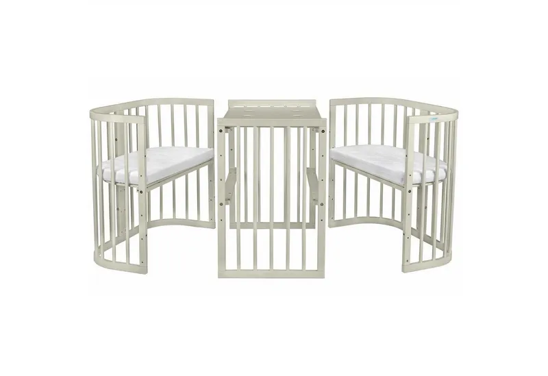 Waldin Waldin Babybett 7in1 mitwachsend, Beistellbett, Matratze, Rollen, Grün, – Produktbild 3 von 5