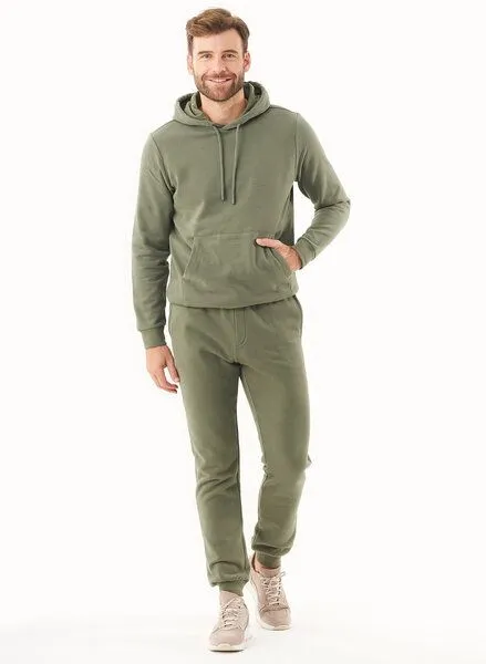 ORGANICATION ORGANICATION ESSENTIALS-PEENO- Soft Touch Sweathose aus Bio-Baumwolle, Grün(olive), – Produktbild 2 von 3