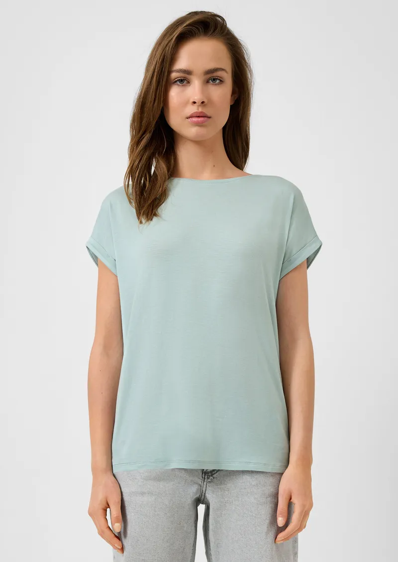 QS QS T-Shirt aus Lyocellmix, Türkis, – Produktbild 5 von 6