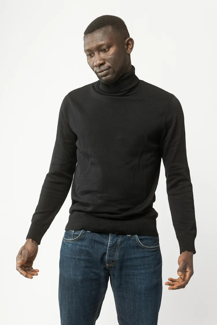 MELA MELA Herren vegan Rollkragenpullover Kanja Schwarz, Schwarz, – Produktbild 2 von 2