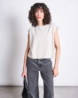 JAN N JUNE JAN 'N JUNE Damen vegan Jeans Weites Bein Sunny Hellgrau – Produktbild 1 von 1