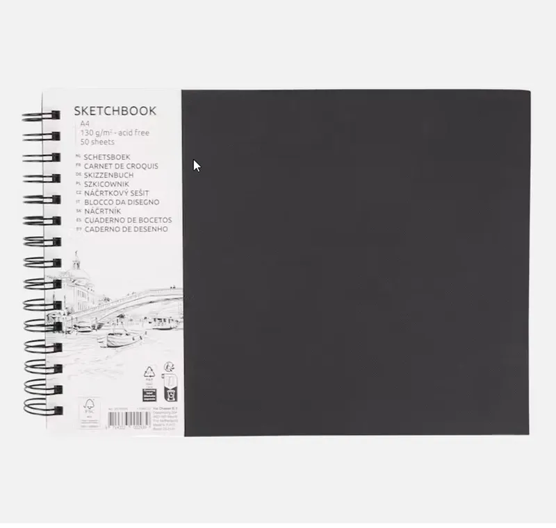 Spectrum Spectrum Notizbuch 2 Stück Skizzenbuch Sketchbook Notizbuch A4 schwarz 50 Blatt, Schwarz, – Produktbild 2 von 5