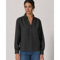 HempAge HempAge Damen Schlupfbluse Hanf/Biobaumwolle Normal Fit, Black (schwarz), – Produktbild 1 von 1