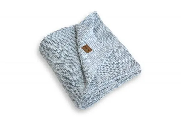 A&R Textile A&R Textile Babydecke Strickdecke 80 x 100 cm Bio Baumwolle hergestellt in Europa, Baby blau, – Produktbild 1 von 2