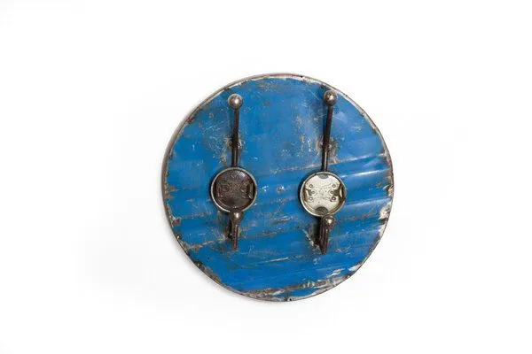 Moogoo Creative Africa Moogoo Creative Africa Garderobe 2-fach aus recycelten Ölfässern, Blau, – Produktbild 1 von 2