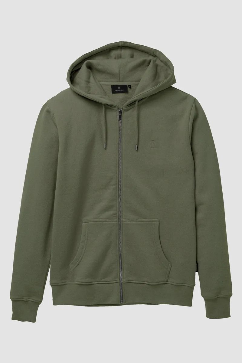 recolution Recolution Herren vegan Sweatjacke Birch Dunkelkhaki, Olivgrün, – Produktbild 1 von 1