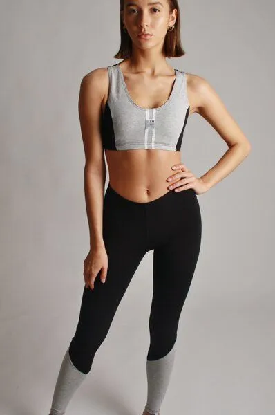 Bodyguard Bodyguard Upcycling Sports Bra, Schwarz/graumelange, – Produktbild 3 von 4