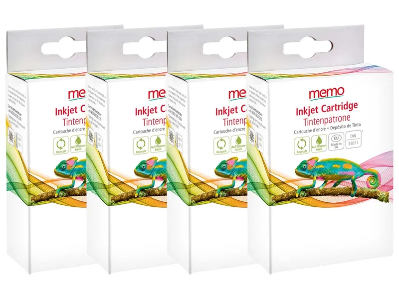 Memo memo Tintenpatronen ersetzt Canon PGI-2500 schwarz, cyan, magenta, gelb, 4er-Set – Produktbild 1 von 1