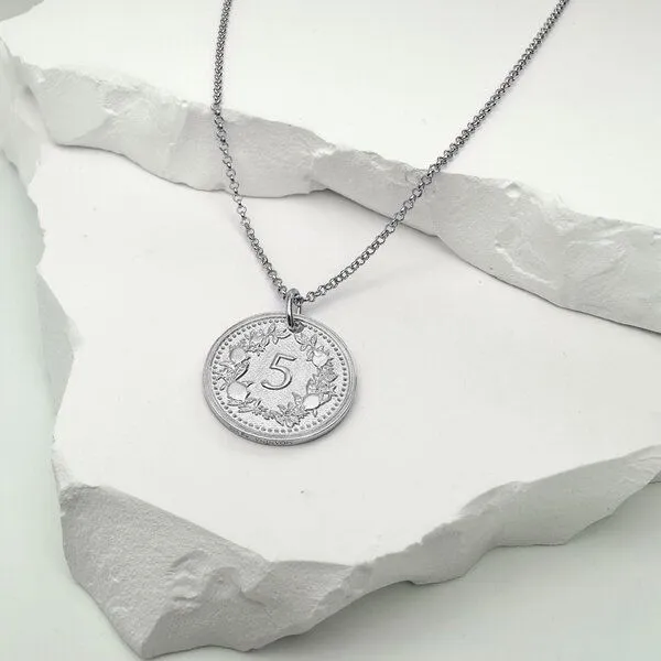MOANINA MOANINA Kette Münze Venezia - 925 Silber/18k Gold Vermeil - 3 Längen, Silber, – Produktbild 3 von 4