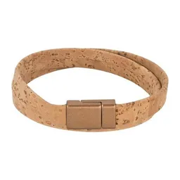 Kork-Deko Kork-Deko Breites Korkarmband für Damen mit bronzefarbenem Magnetverschluss – Produktbild 1 von 1