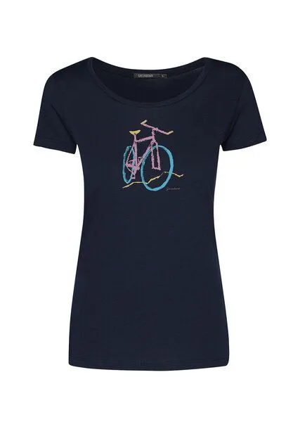 GreenBomb GREENBOMB Bike Brush Loves - Lässiges T-Shirt aus Bio-Baumwolle / hochwertiger Print / Fair & Vegan, Blau (dark navy), – Produktbild 2 von 2