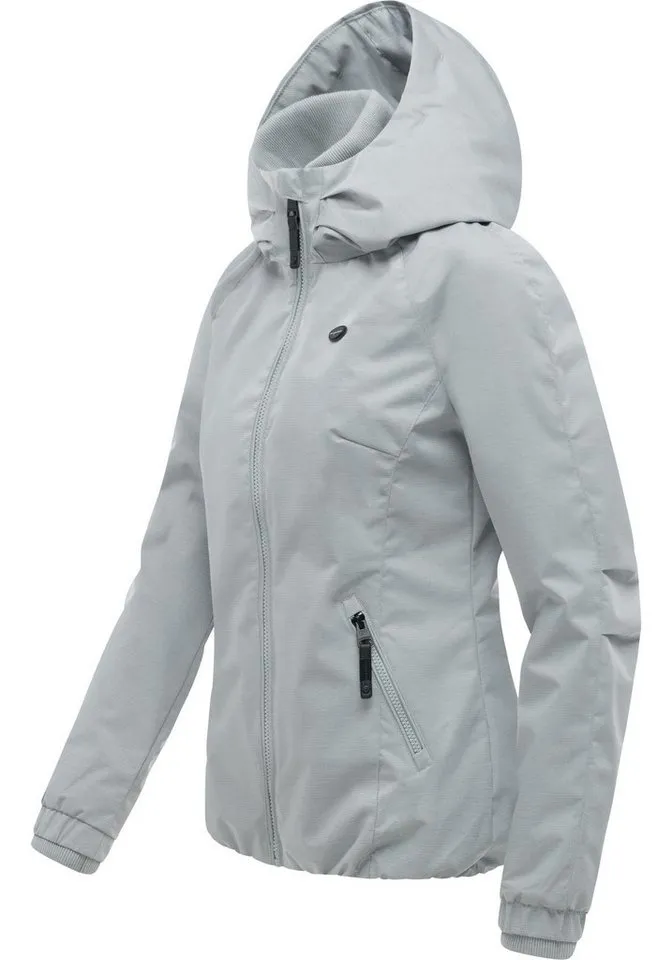 ragwear ragwear Outdoorjacke Dizzie Tech Wasserdichte Damen Übergangsjacke mit großer Kapuze, Grau, – Produktbild 3 von 5