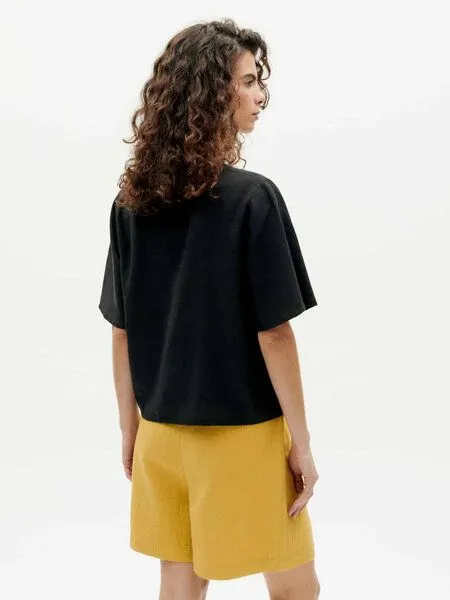 thinking mu thinking mu Hemdbluse - Hemp Libelula Blouse - aus Hanf & Tencel, Black (schwarz), – Produktbild 2 von 4