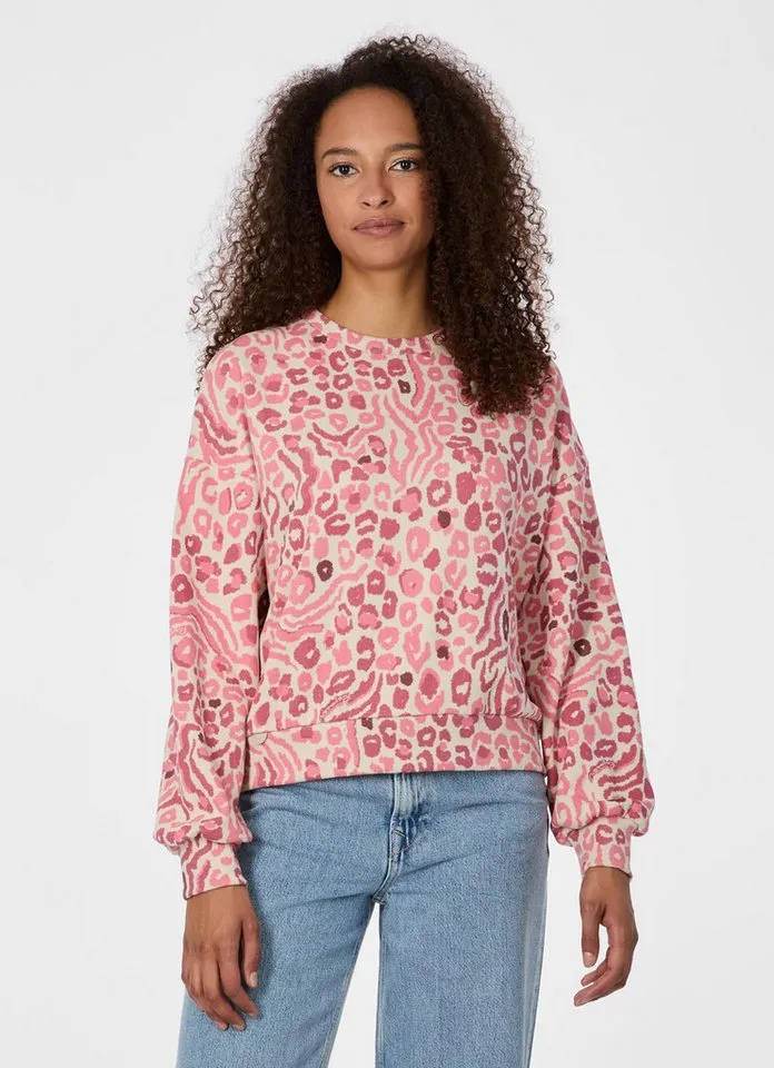 ragwear ragwear Sweatshirt WUSS PRINT Elastische Baumwollmischung und softem Finish mit Allover-Print, Rosa, – Produktbild 1 von 5