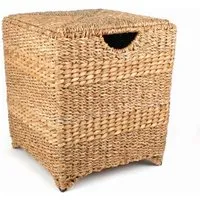 El Puente El Puente Stabiler Sitzhocker mit Deckel | Fair Trade & Handmade aus Bangladesch, Natur, – Produktbild 1 von 1
