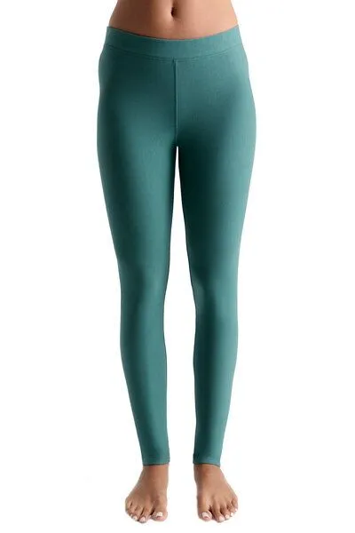 Leela Cotton Leela Cotton Damen Warm Leggings, Grünblau, – Produktbild 1 von 4