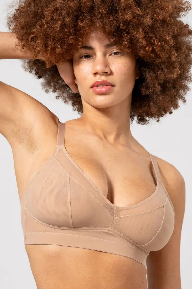Understatement Understatement Damen vegan Bh Mesh Support Plus Warm Beige, Beige, – Produktbild 2 von 2