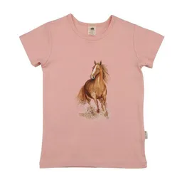 Walkiddy Walkiddy T-Shirt Rosa Pferd-Frontprint Bio-Baumwolle GOTS – Produktbild 1 von 1