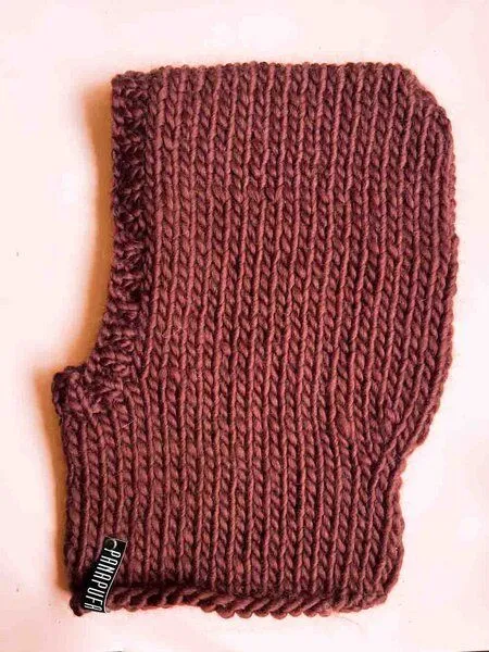 PANAPUFA PANAPUFA Handgestrickte Balaclava Kapuze – 100 % Merinowolle, Choco braun, – Produktbild 2 von 2