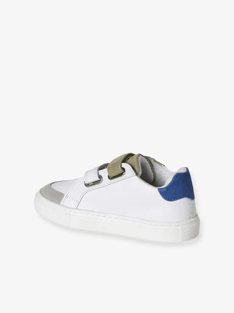 Vertbaudet Vertbaudet Kinder Leder-Sneakers mit Klettverschluss set, Set weiß, – Produktbild 3 von 4