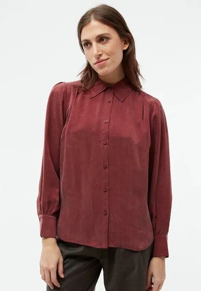 Givn Berlin Givn Berlin Bluse GBKASIA aus Cupro (Bemberg) mit Puffärmeln, Rot, – Produktbild 1 von 4