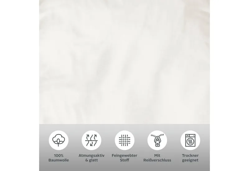 OTTO home Kissenbezug Mila, (2 Stück), Satin Qualität, in Uni Design, Weiß, – Produktbild 4 von 7