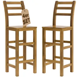 Casaria® Barhocker 4er-Set Akazienholz – Produktbild 1 von 1