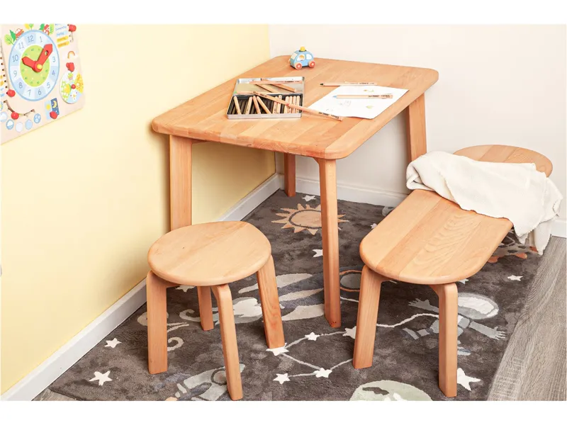 Caritas Werkstätten Caritas Werkstätten Kindertisch Leo Buche massiv geölt 80 x 60 x 53 cm, Natur, – Produktbild 2 von 2