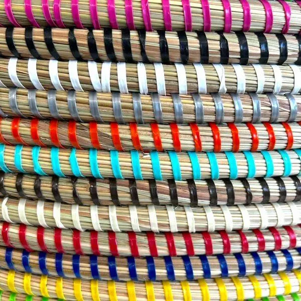 SWANE-Design SWANE-Design Afrikanischer Wäschekorb - Flachdeckel, Stripes bunt (blau), – Produktbild 3 von 3