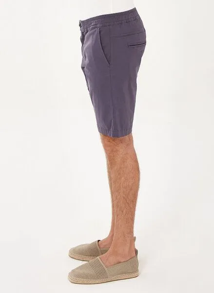 ORGANICATION ORGANICATION Chino-Shorts aus Bio-Baumwolle mit elastischem Bund, Steel, – Produktbild 3 von 4