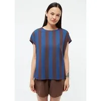 Givn Berlin Givn Berlin T-Shirt-Bluse GBFENNA aus LENZING ECOVERO, Blazing blue / chocolate brown (stripes), – Produktbild 1 von 1