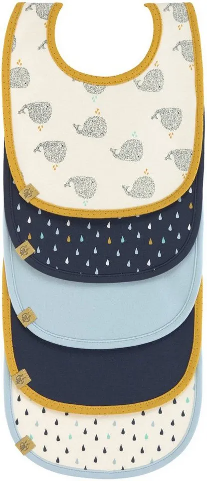 Lässig Lässig Lätzchen Little Water, Whale, (Set, 5-St), PETA-approved vegan, Blau|gelb, – Produktbild 2 von 4