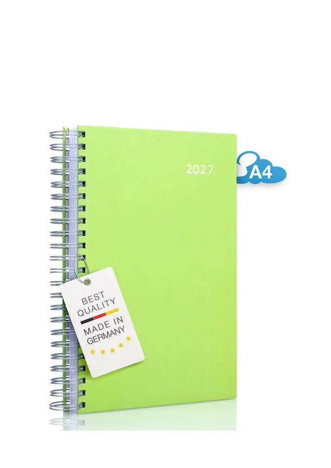 edition cumulus Terminkalender edition cumulus Der GROSSE DICKE Tageskalender 2027 DIN A4 1Tag=1Seite, 1 Tag pro Seite, DIN A4, FSC-Papier, Notizbereich, Grün, – Produktbild 7 von 7
