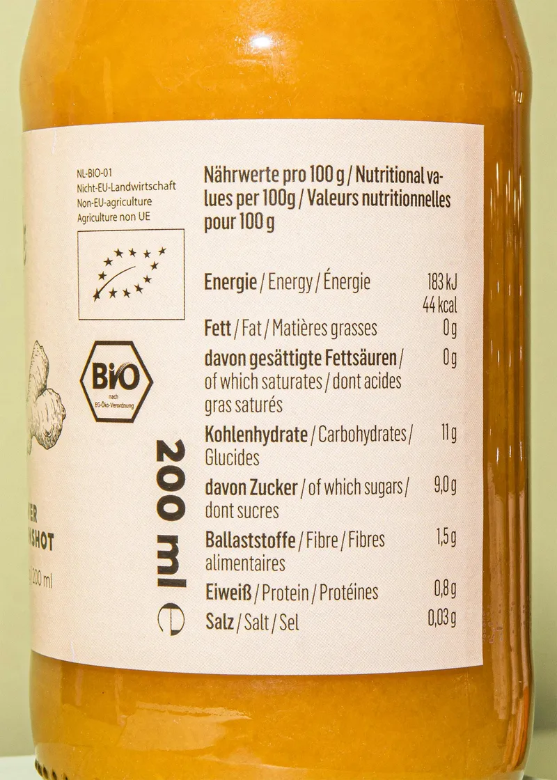 KoRo Bio Ingwer Mandarinen Shot 12 x 200 ml – Produktbild 4 von 5