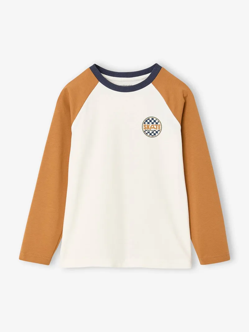 Vertbaudet Langarmshirt Jungen Colorblock, Ocker, – Produktbild 3 von 3